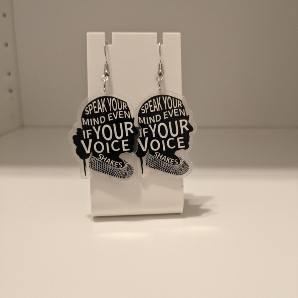 NEW RBG Speak Your Mind Acrylic Earrings